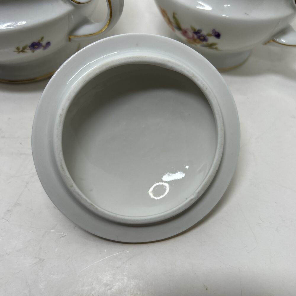 Empress Dresden Flowers Porcelain Creamer & Sugar Hutschenreuther Serb Bavaria - Picture 12 of 16